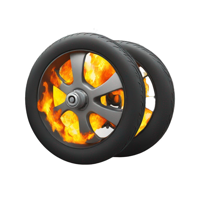 wheels on fire emoji