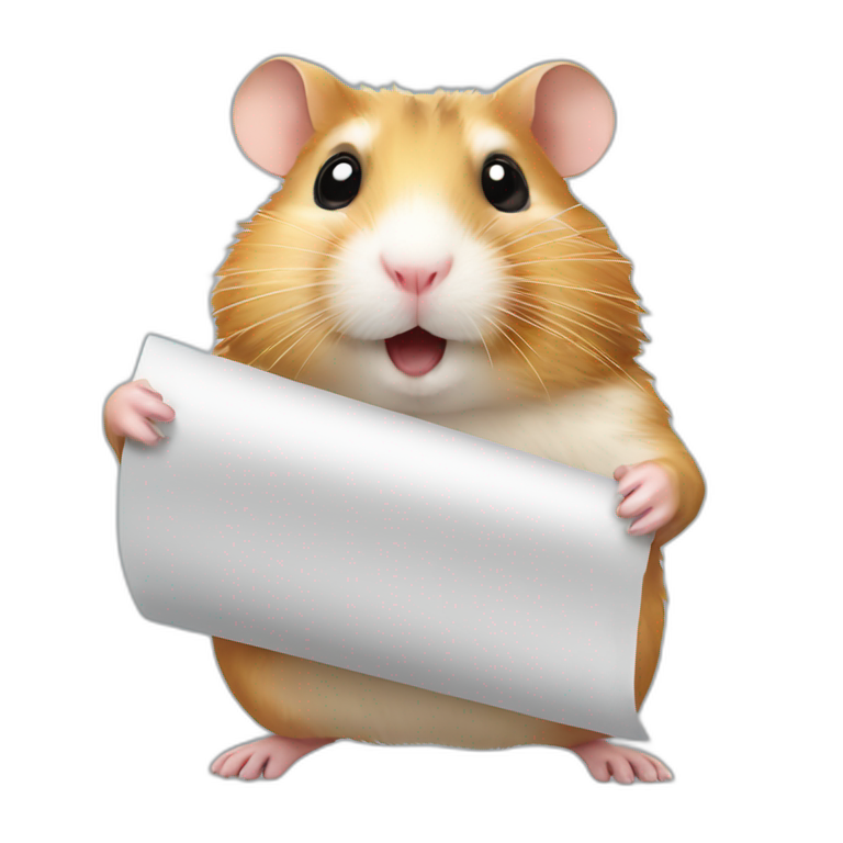Hamster with a sheet of paper emoji