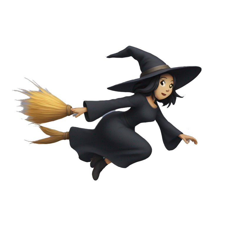 Flying witch emoji | AI Emoji Generator