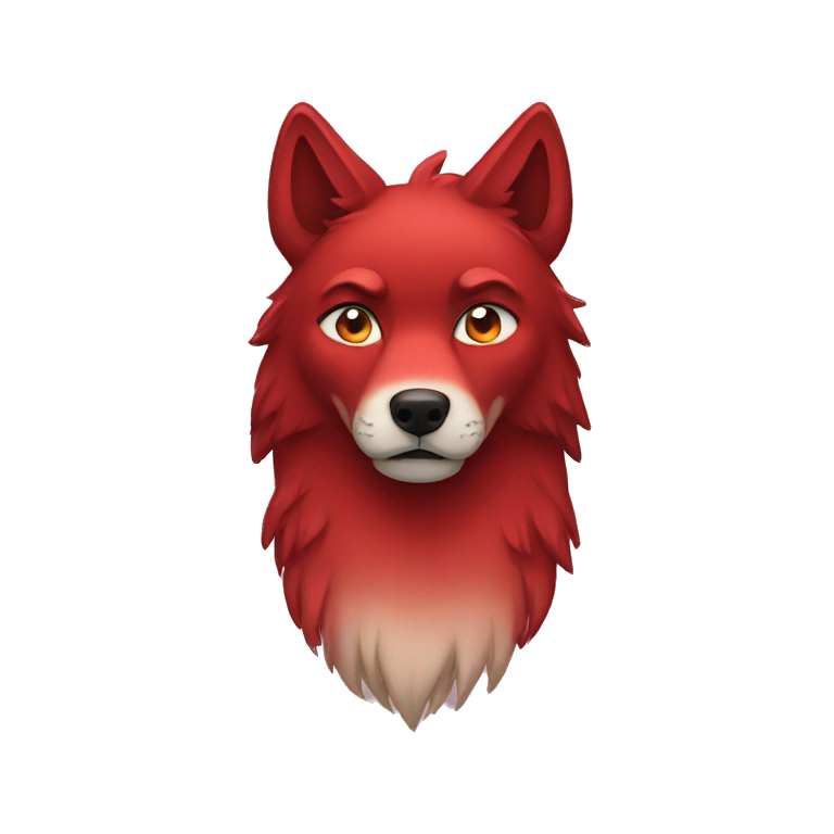 Red sad wolf emoji