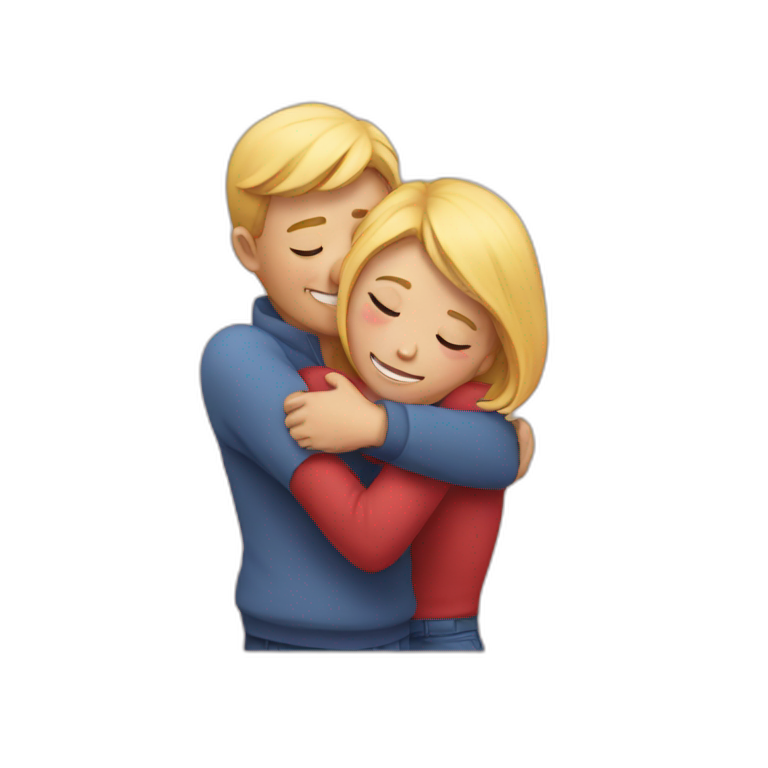 Hug and love emoji