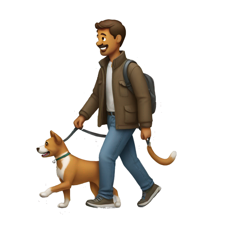man  walking the dog emoji