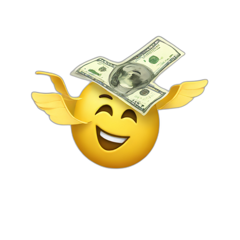 cash flying away emoji