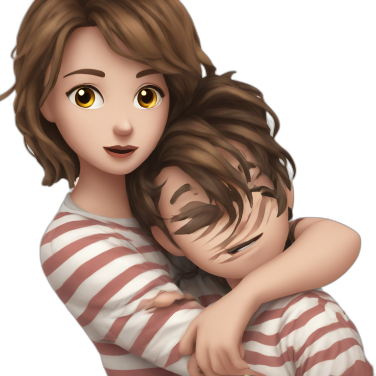 casual brown-haired girl portrait emoji
