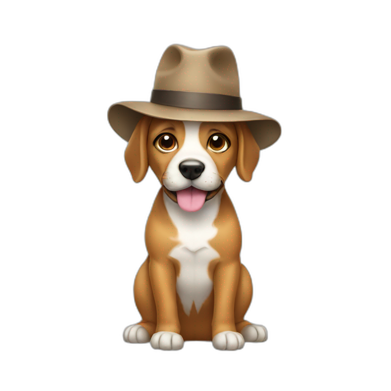Dog wearing hat emoji