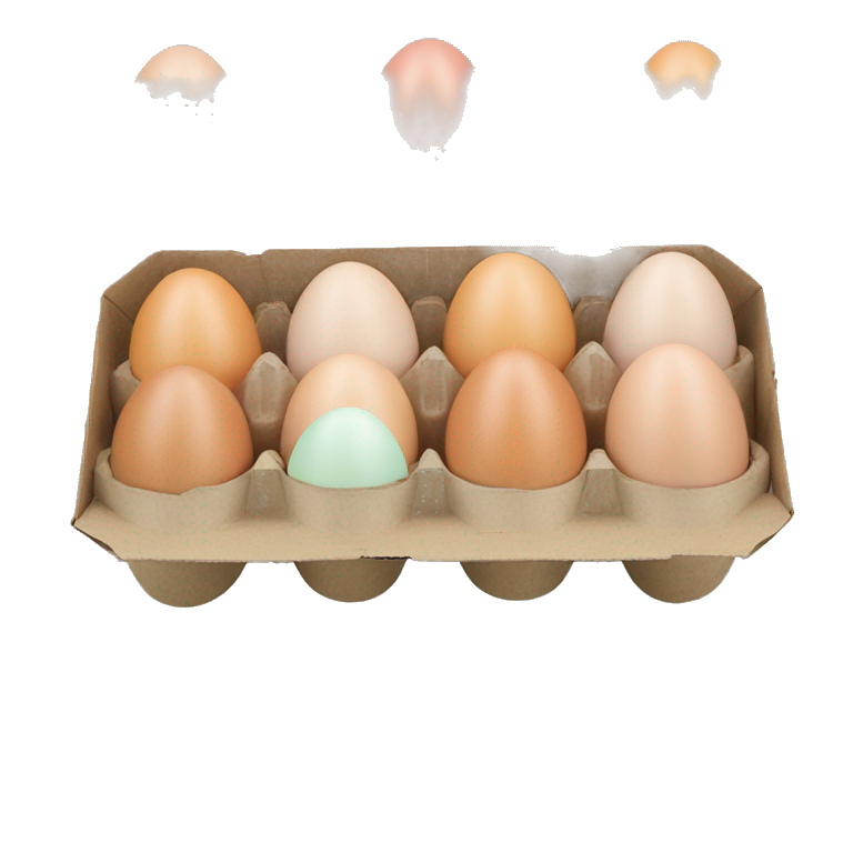 A carton of a dozen of pastel-colored eggs emoji | AI Emoji Generator