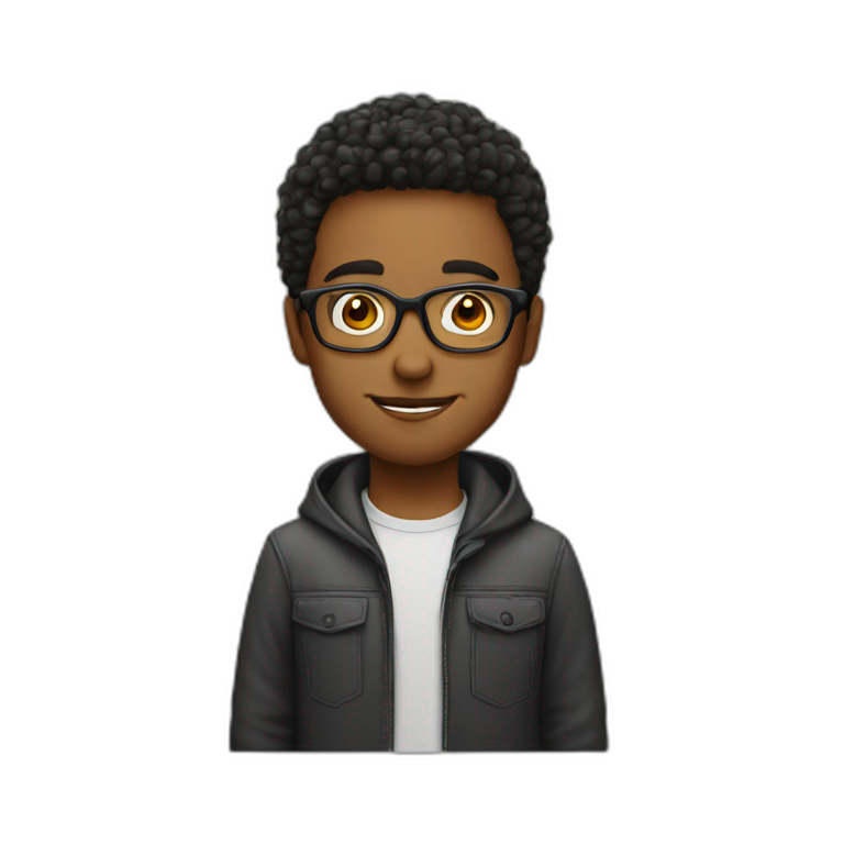 young man with glasses emoji