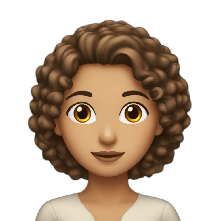 Arab girl with brown curly hair emoji