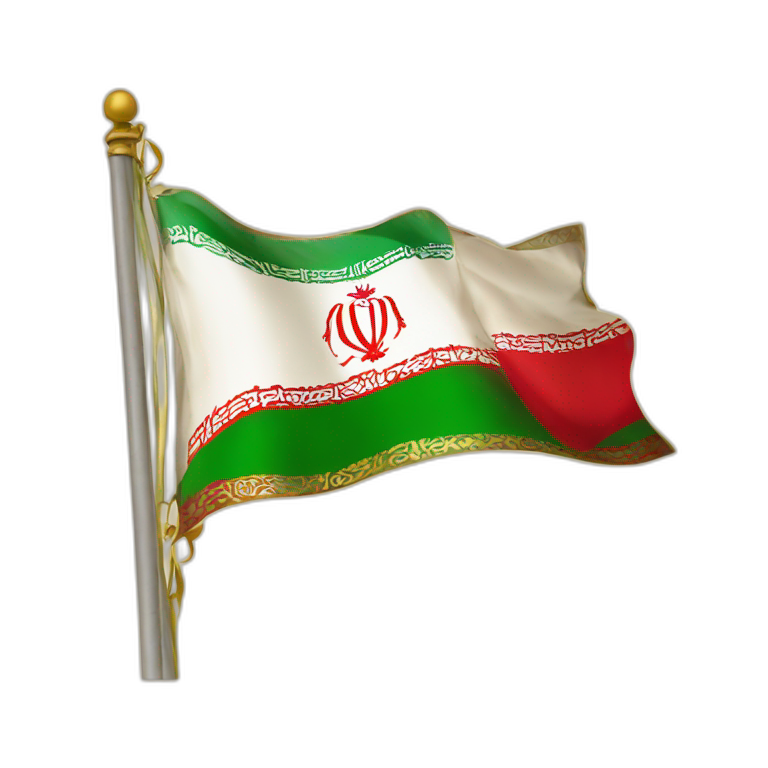 Old Iran flag with lion and sun emoji