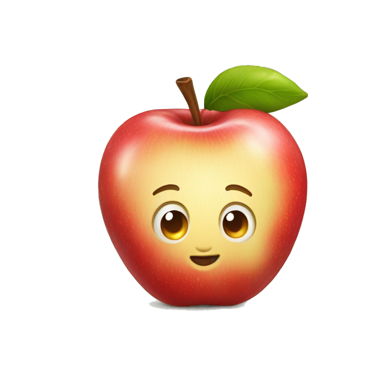 Cute little apple fruit emoji
