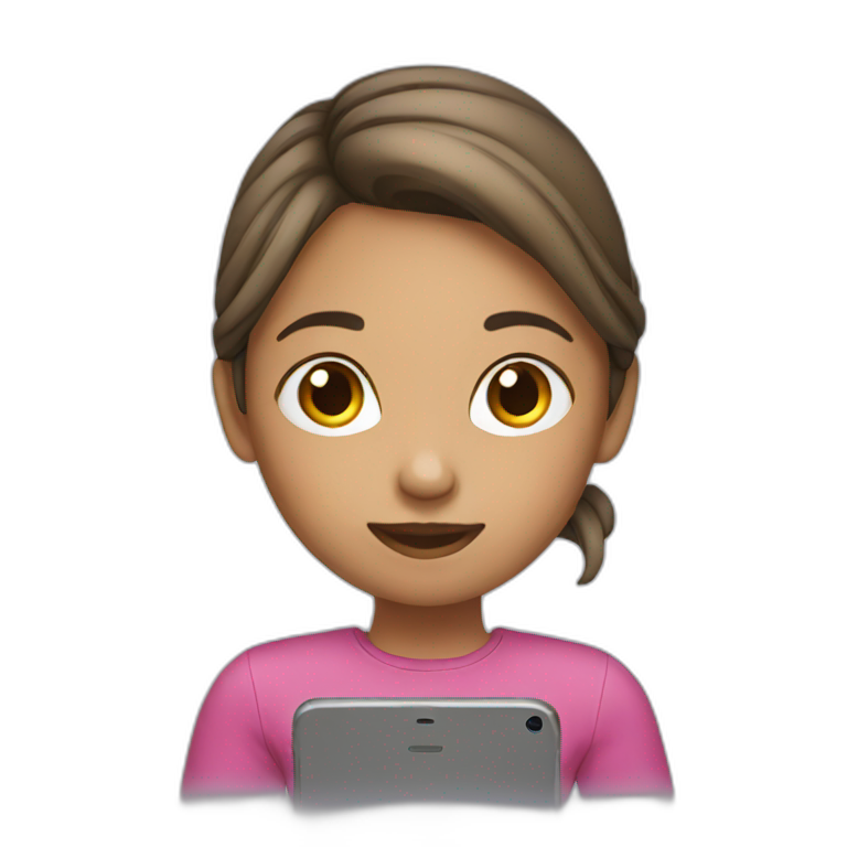 girl using mobile emoji