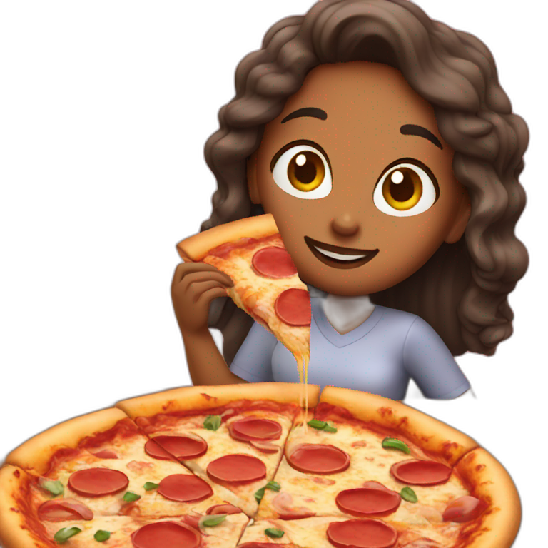woman eating pizza emoji