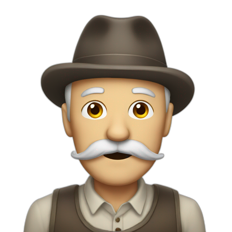 old man with big moustache emoji