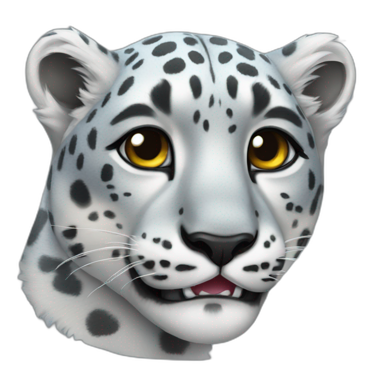 prismatic snow leopard emoji