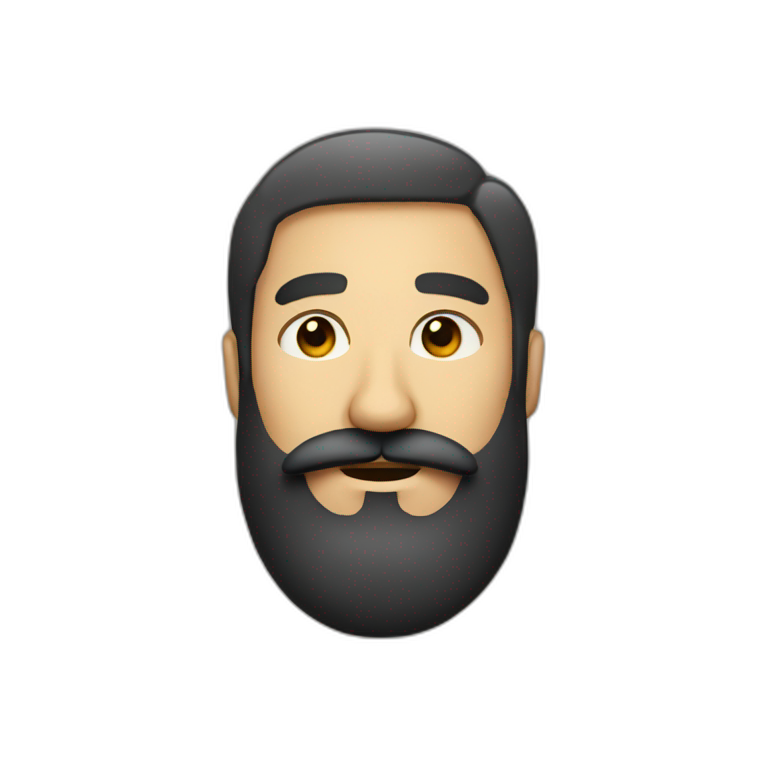 only black beard timmed mustache emoji