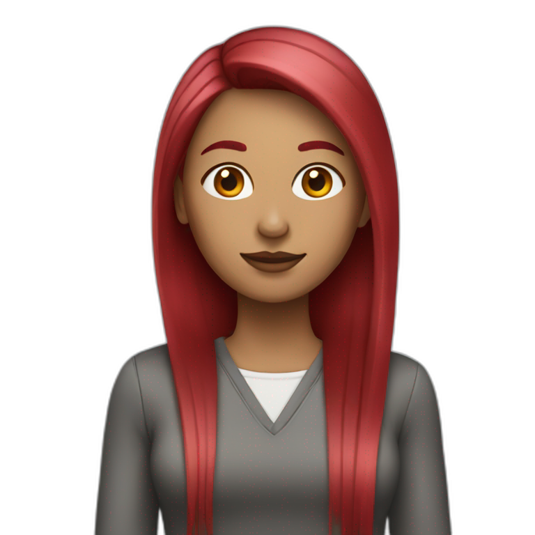 woman with long straight and ruby hair emoji