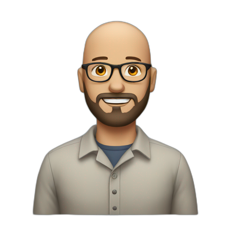 bald guy with glasses and beard emoji