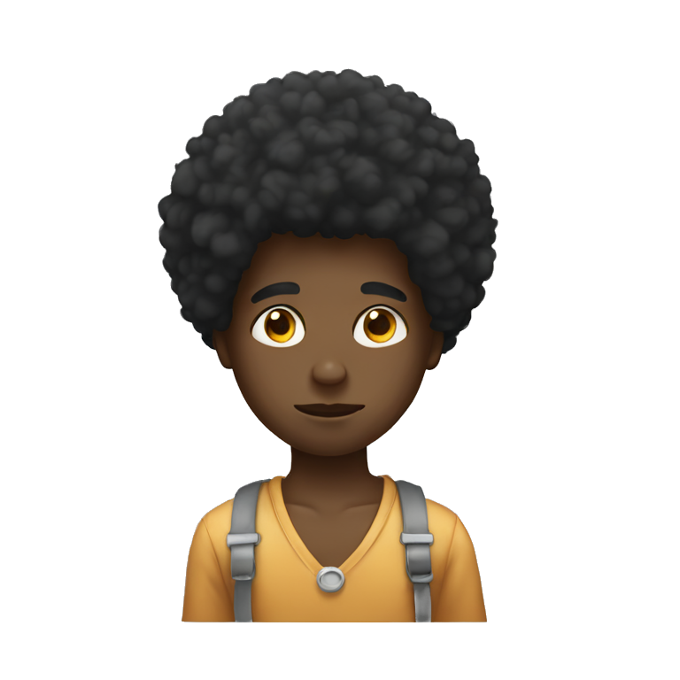 sick afro boy emoji