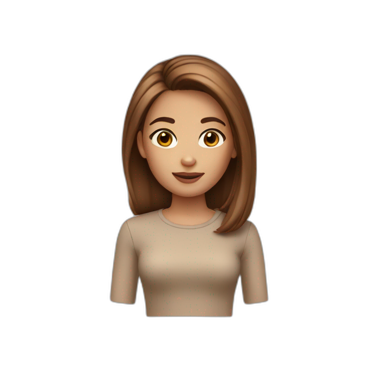 memoji girl brown hair emoji
