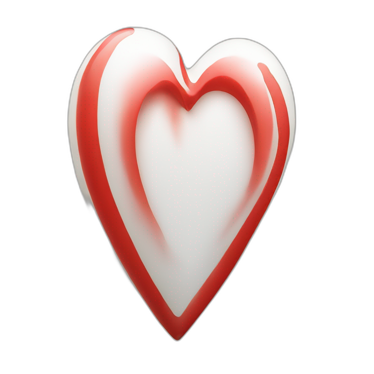 top half white and bottom half red heart emoji