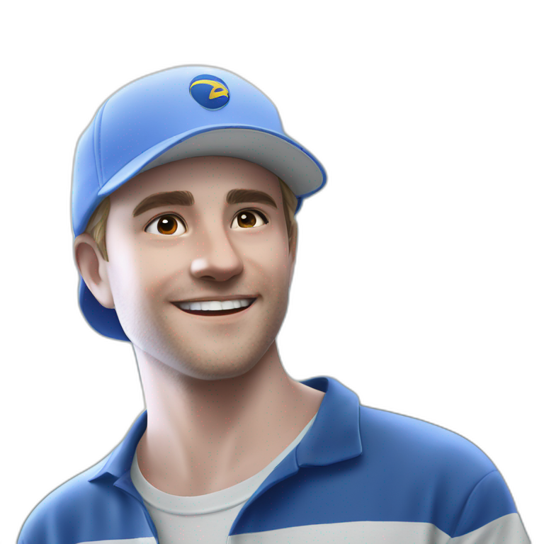 blue shirt boy with hat emoji