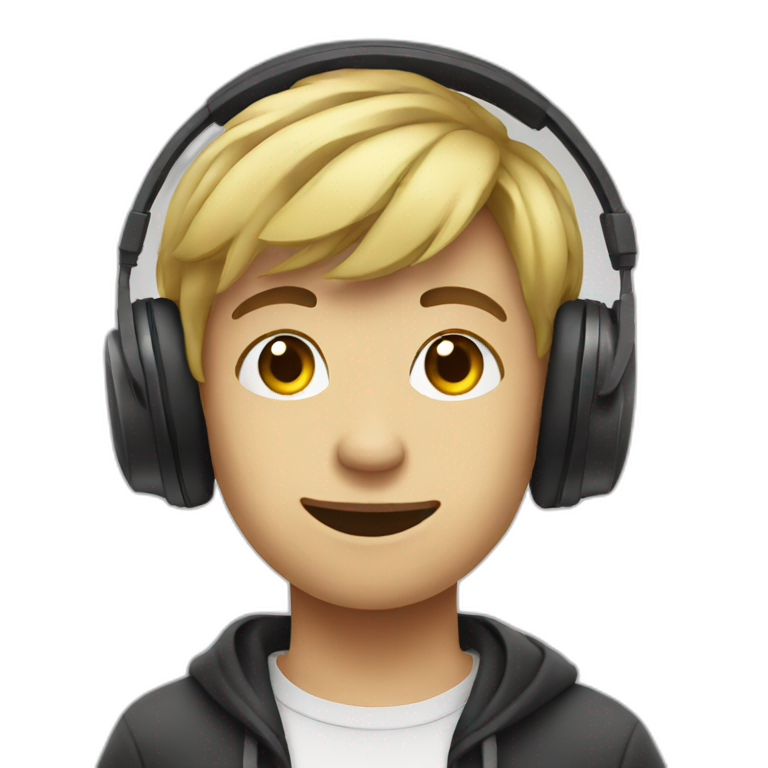 A boy listen music emoji
