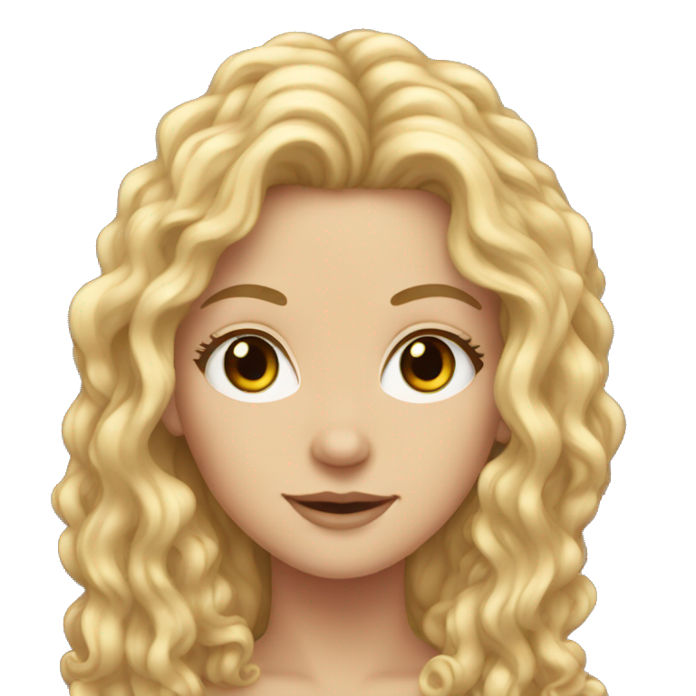 white girl with long curly hair emoji