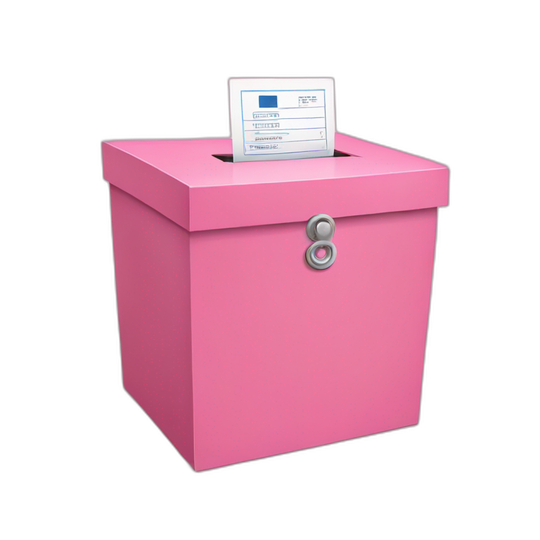 ballot in a Pink voting ballot box emoji