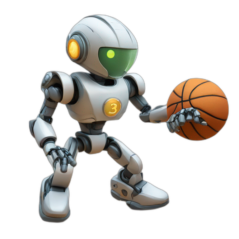 Robot playing basketball emoji
