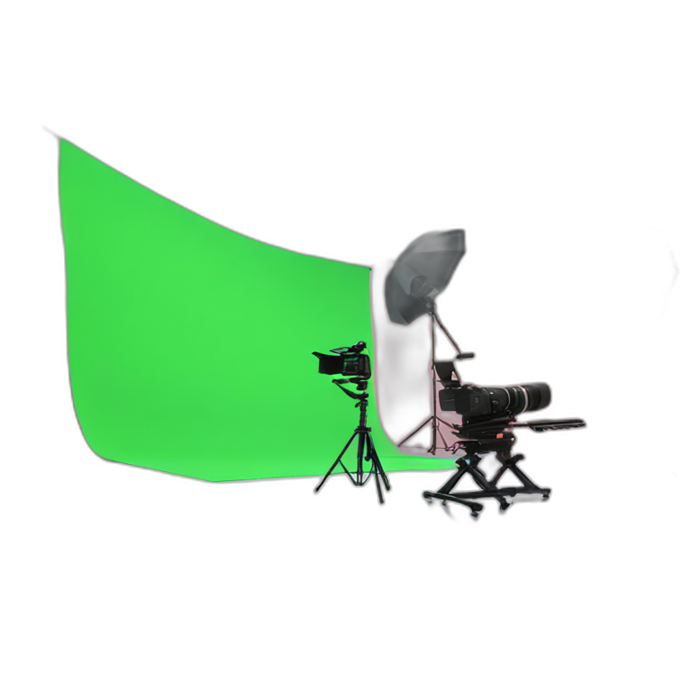 shooting studio with green screen emoji