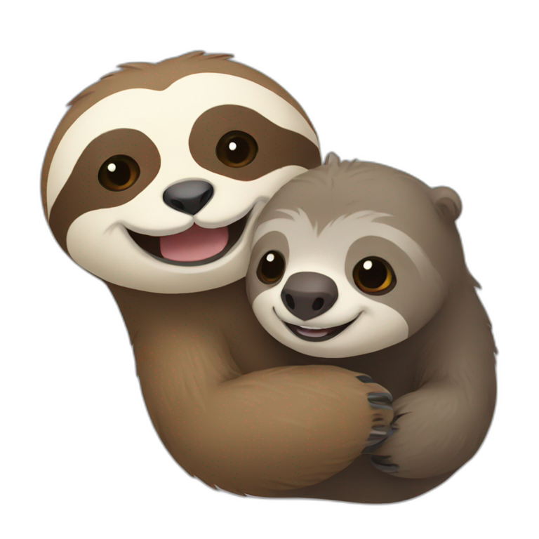 sloth and otter smiling emoji