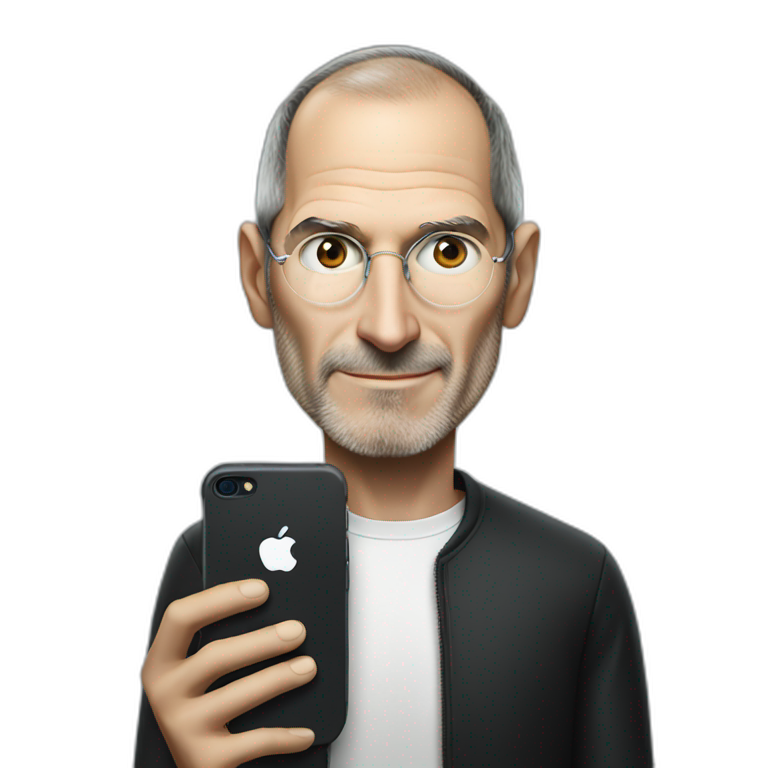 Steve Jobs with iPhone in hand emoji