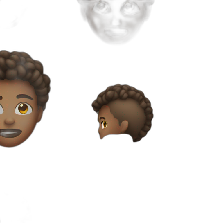 An Afro boy with a fallen  Braids emoji