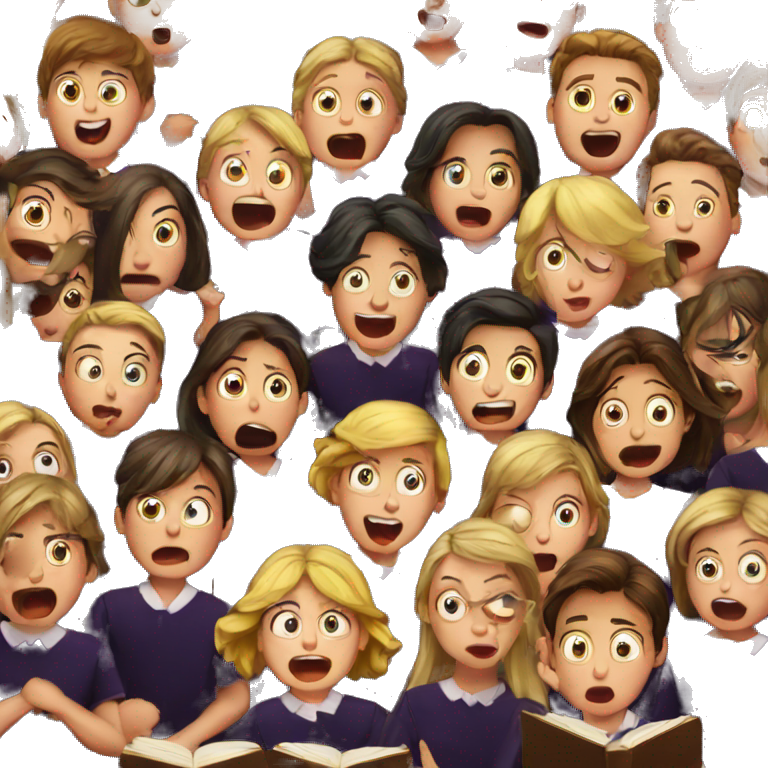 children's choir in shock emoji