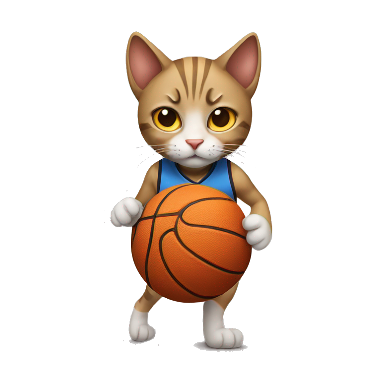 Cat playing basketball  emoji