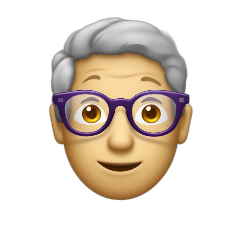 eggplant with thick frame glasses emoji