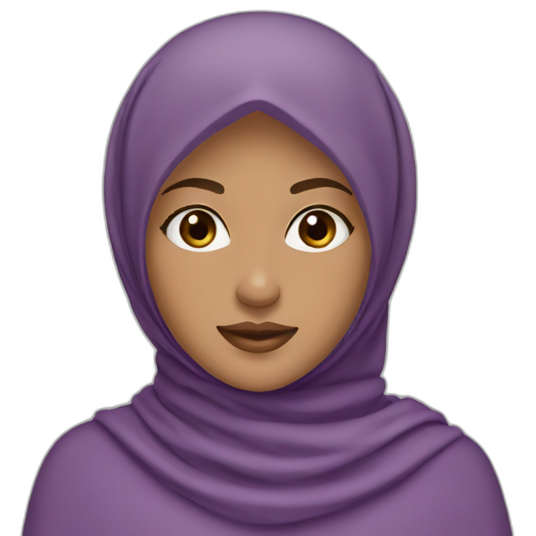 Hijab girl light brown skin purple hijab  emoji