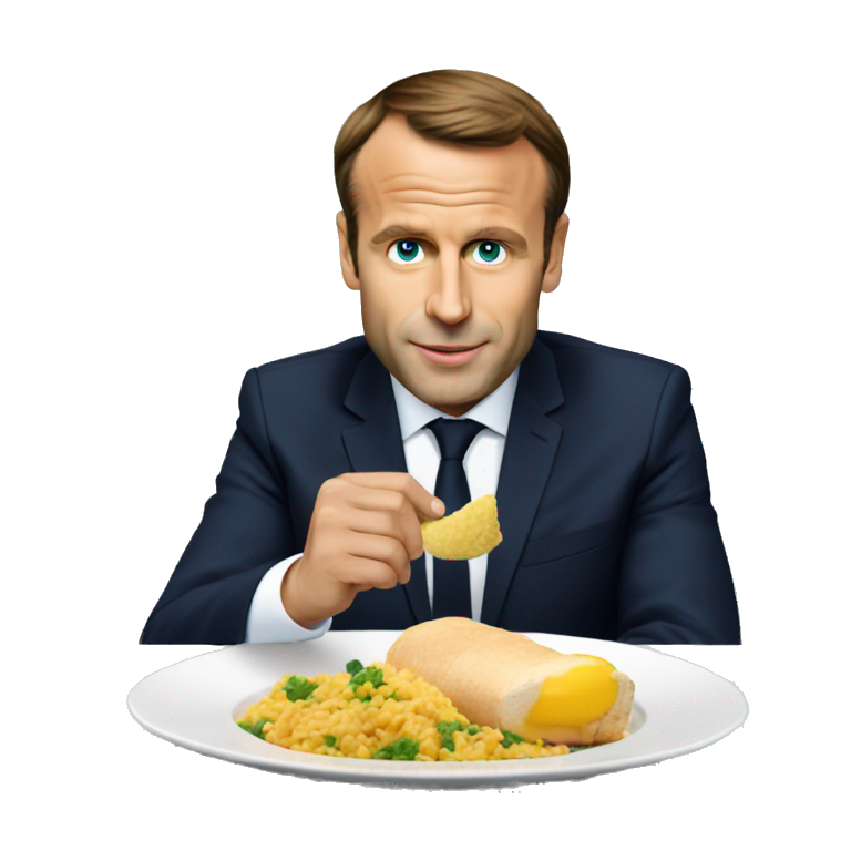 Macron en train de manger emoji