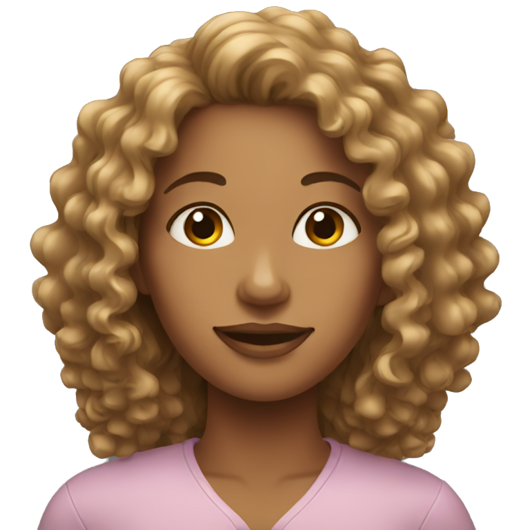 Women with curly long hair emoji