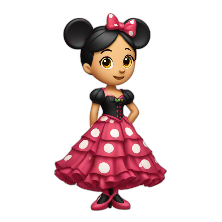 Minnie mouse con traje de flamenca  emoji