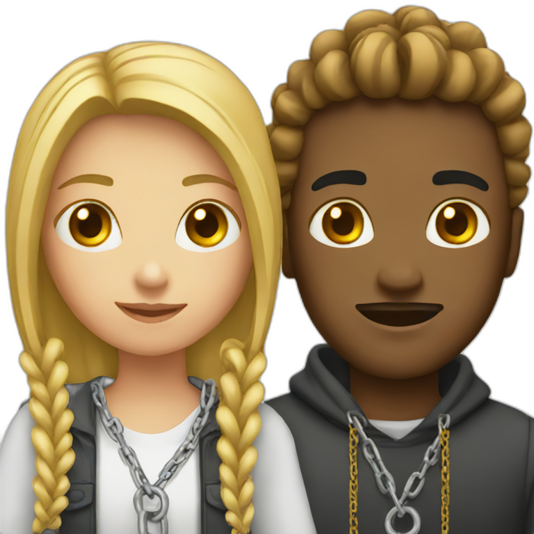 Two people with chain emoji