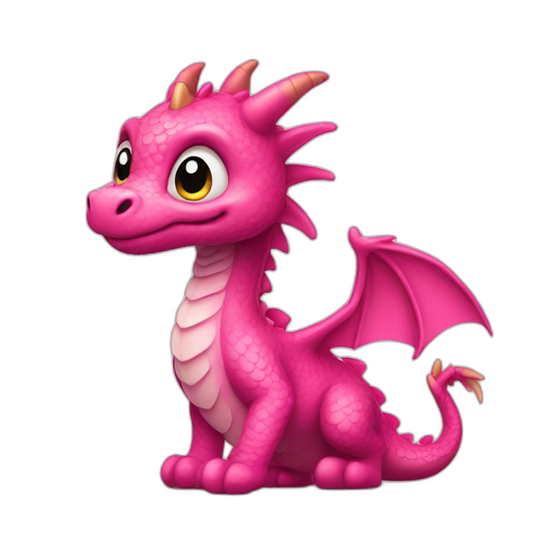 Cute pink dragon emoji