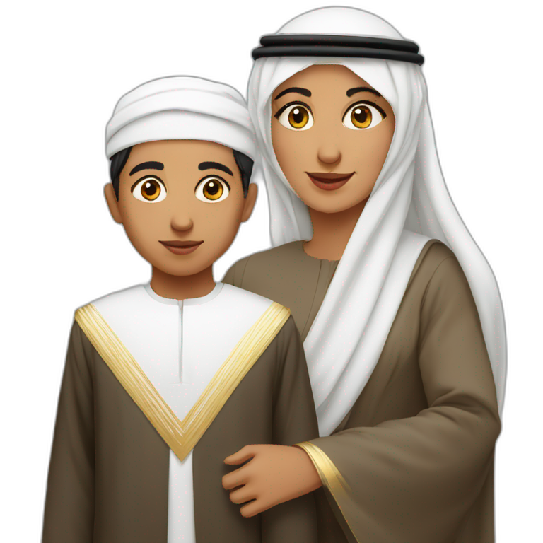 emirati woman with her son emoji