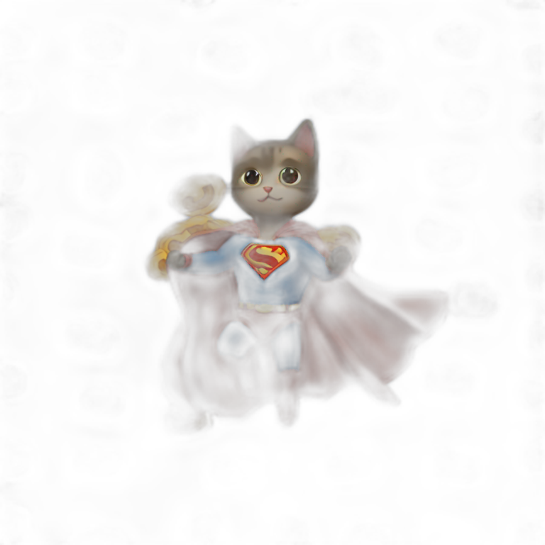 flying Cat superman coat emoji