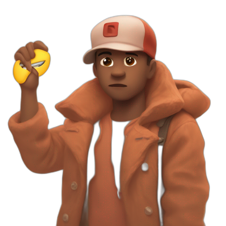 blurry hat-wearing boy emoji