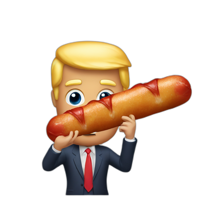 trump holding a saussage emoji