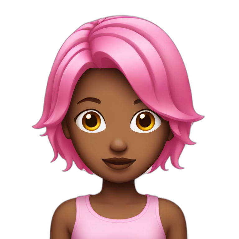 Girl with pink hair emoji