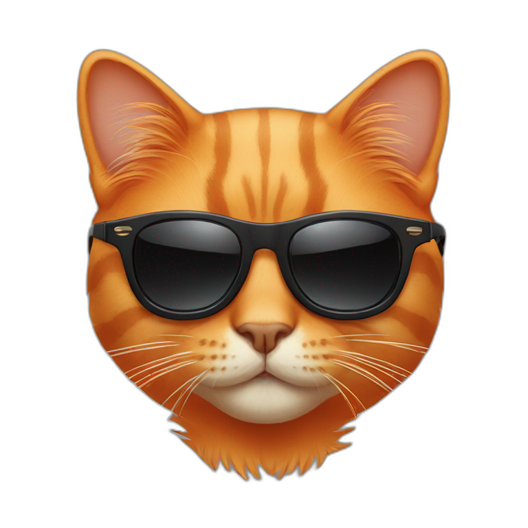 Orange cat wearing black sunglasses emoji