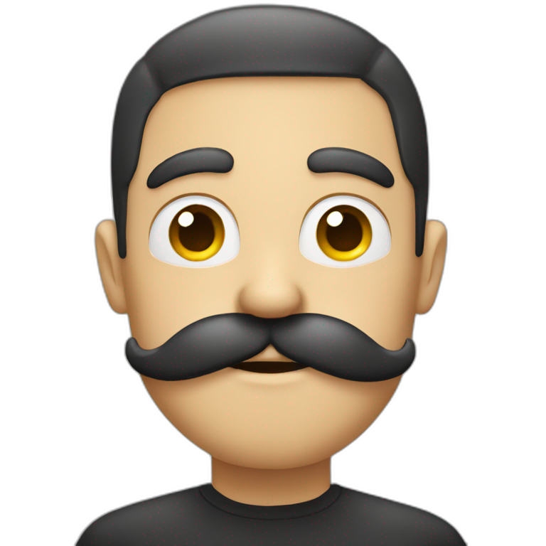 Emoji face with mustache style emoji