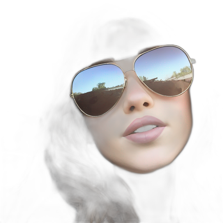 brown haired girl with sunglasses emoji